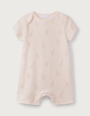 Organic Cotton Pink Giraffe Shortie (0–9mths)