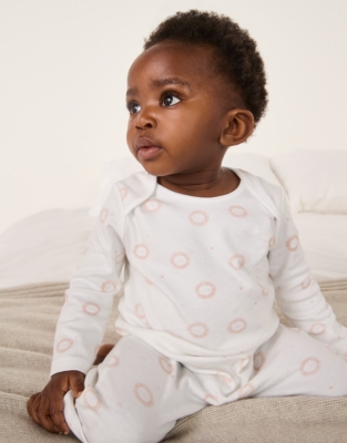 Organic Cotton Pink Lion Sleepsuit (0–24mths)