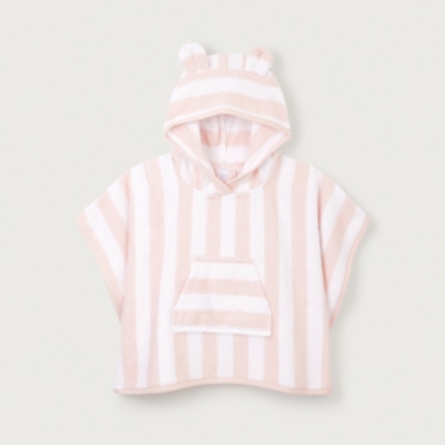 Organic Cotton Pink Stripe Toweling Hoodie