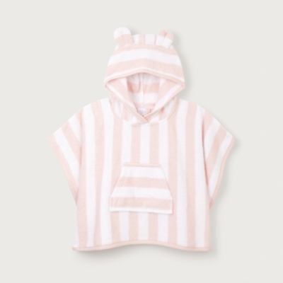 Organic Cotton Pink Stripe Towelling Hoodie  (0—6yrs)