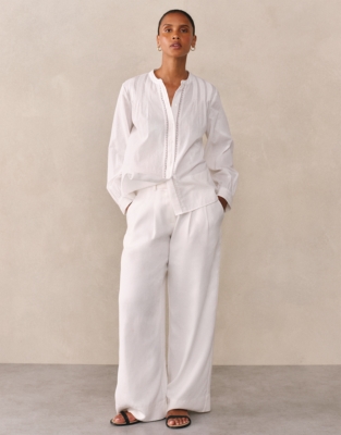 Organic Cotton Pintuck Detail Blouse