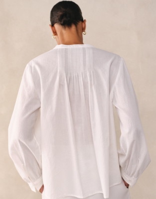 Organic Cotton Pintuck Detail Blouse
