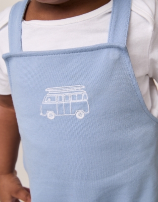 Organic Cotton Piqué Bubble Romper & T-Shirt Set (0–24mths)