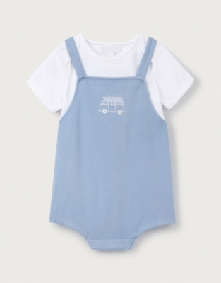 Organic Cotton Piqué Bubble Romper & T-Shirt Set (0–24mths)