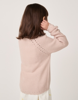 Organic Cotton Pointelle Cardigan (18mths–6yrs)