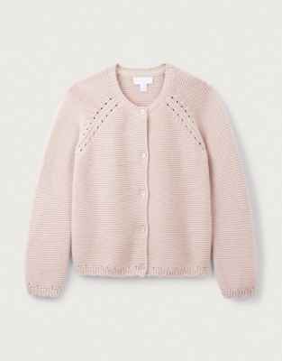 Organic Cotton Pointelle Cardigan (18mths–6yrs)