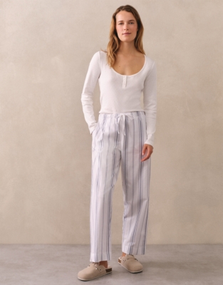 Organic Cotton Pointelle Scoop Neck Pyjama Top
