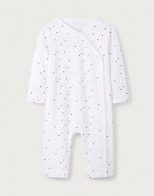 Organic Cotton Pointelle Wrap Sleepsuit (0–24mths)