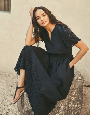 Organic Cotton Poplin Broderie Dress