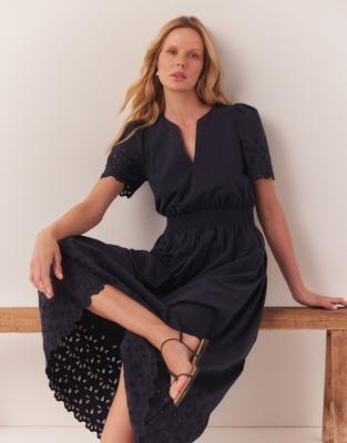 Organic Cotton Poplin Broderie Dress