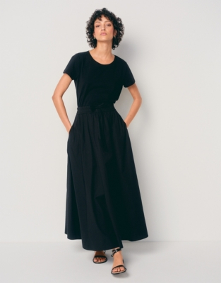 Organic Cotton Poplin Midi Skirt