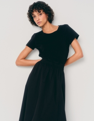 Organic Cotton Poplin Midi Skirt