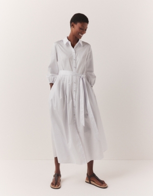 Cotton poplin store shirt dress