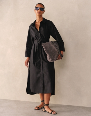 Organic Cotton Poplin Shirt Dress