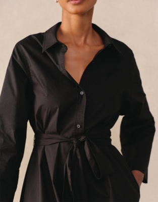 Organic Cotton Poplin Shirt Dress