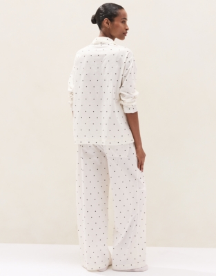 Organic Cotton Poplin Spot Print Relaxed Pyjama Set