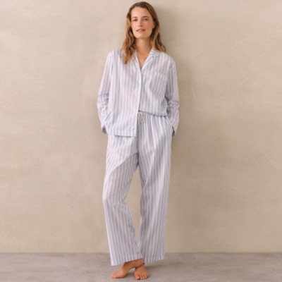 Organic Cotton Poplin Stripe Pajama Set