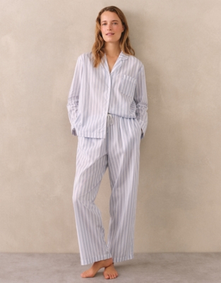 Organic Cotton Poplin Stripe Pajama Set New In Sleepwear The