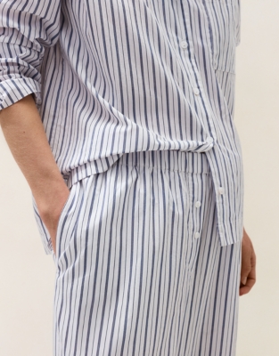 Organic Cotton Poplin Stripe Pyjama Bottoms