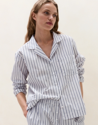 Organic Cotton Poplin Stripe Pyjama Shorts