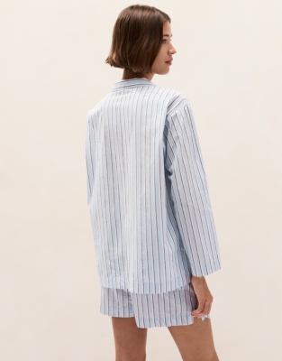 Organic Cotton Poplin Stripe Relaxed Pyjama Top