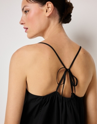 Organic Cotton Poplin Tie Back Dress