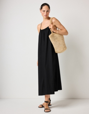 Organic Cotton Poplin Tie Back Dress