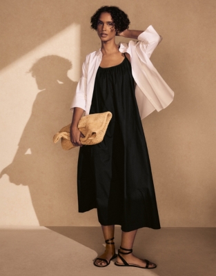 Organic Cotton Poplin Tie Back Dress
