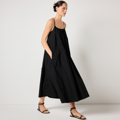 Organic Cotton Poplin Tie Back Midaxi Dress
