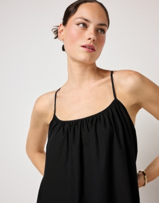 Organic Cotton Poplin Tie Back Midaxi Dress