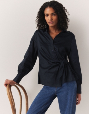 Organic Cotton Poplin Wrap Shirt