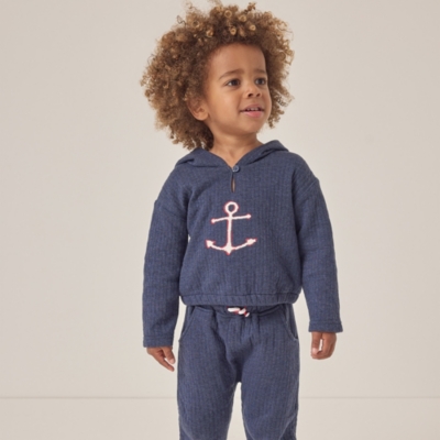 Organic Cotton Quilted Anchor Hoodie & Joggers Set (0–18mths)