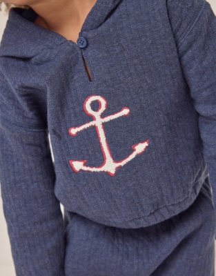Organic Cotton Quilted Anchor Hoodie & Joggers Set (0–18mths)