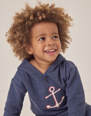 Organic Cotton Quilted Anchor Hoodie & Joggers Set (0–18mths)