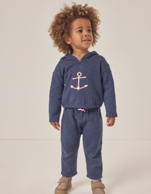 Organic Cotton Quilted Anchor Hoodie & Joggers Set (0–18mths)