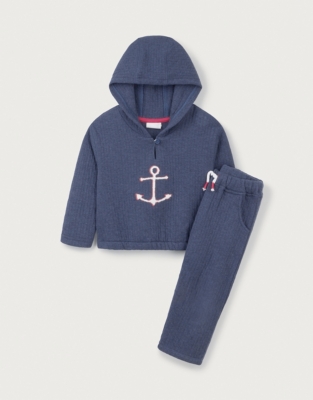 Organic Cotton Quilted Anchor Hoodie & Joggers Set (0–18mths)