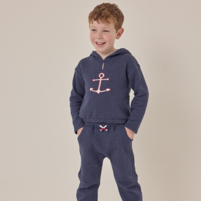Organic Cotton Quilted Anchor Hoodie & Joggers Set (18mths–6yrs)