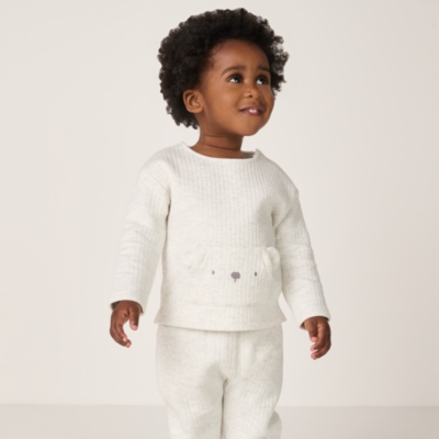 Organic Cotton Quilted Bear Sweatshirt & Joggers Set (0–4yrs)