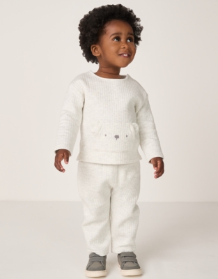 Organic Cotton Quilted Bear Sweatshirt & Joggers Set (0–4yrs)