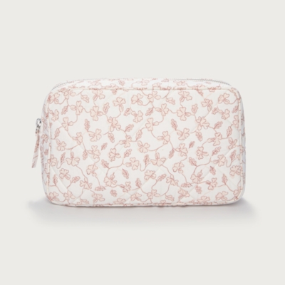 Organic Cotton Quilted Floral Wash Bag
