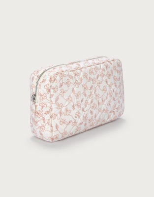 Organic Cotton Quilted Floral Wash Bag