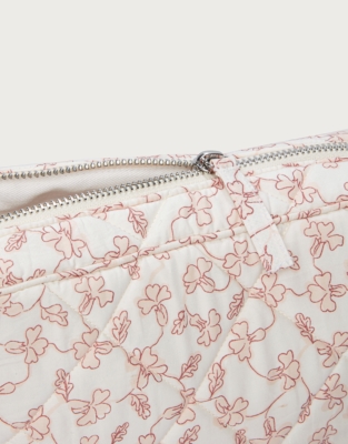 Organic Cotton Quilted Floral Wash Bag