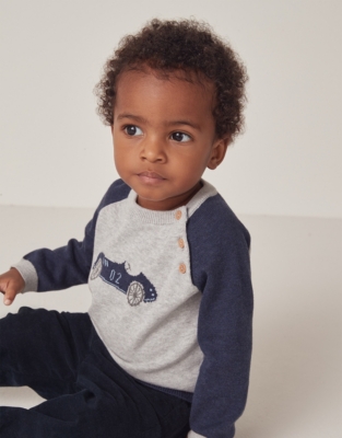 Organic Cotton Race Car Jumper (0–18mths)