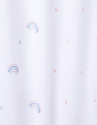 Organic Cotton Rainbow Love Sleepsuits – Set of 2 (0–24mths)