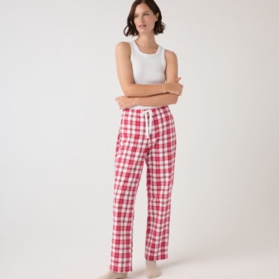 Organic Cotton Red Check Pyjama Bottoms