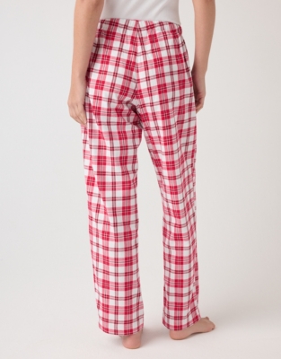 Organic Cotton Red Check Pyjama Bottoms