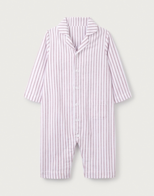 Organic Cotton Red Stripe Sleepsuit (0–24mths)