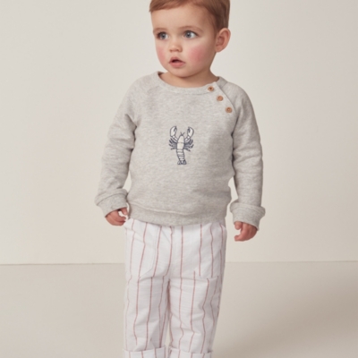 Organic Cotton Red Stripe Trousers (0–18mths)