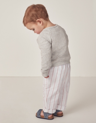 Organic Cotton Red Stripe Trousers (0–18mths)