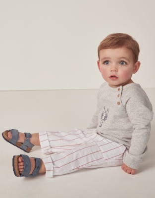 Organic Cotton Red Stripe Trousers (0–18mths)